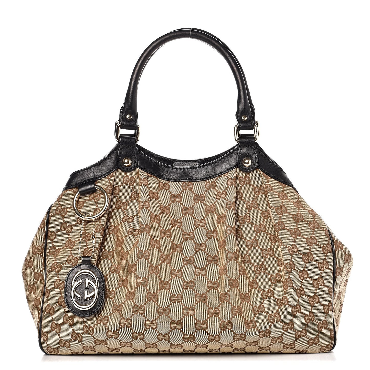 Monogram Medium Sukey Tote Beige Ebony Black
