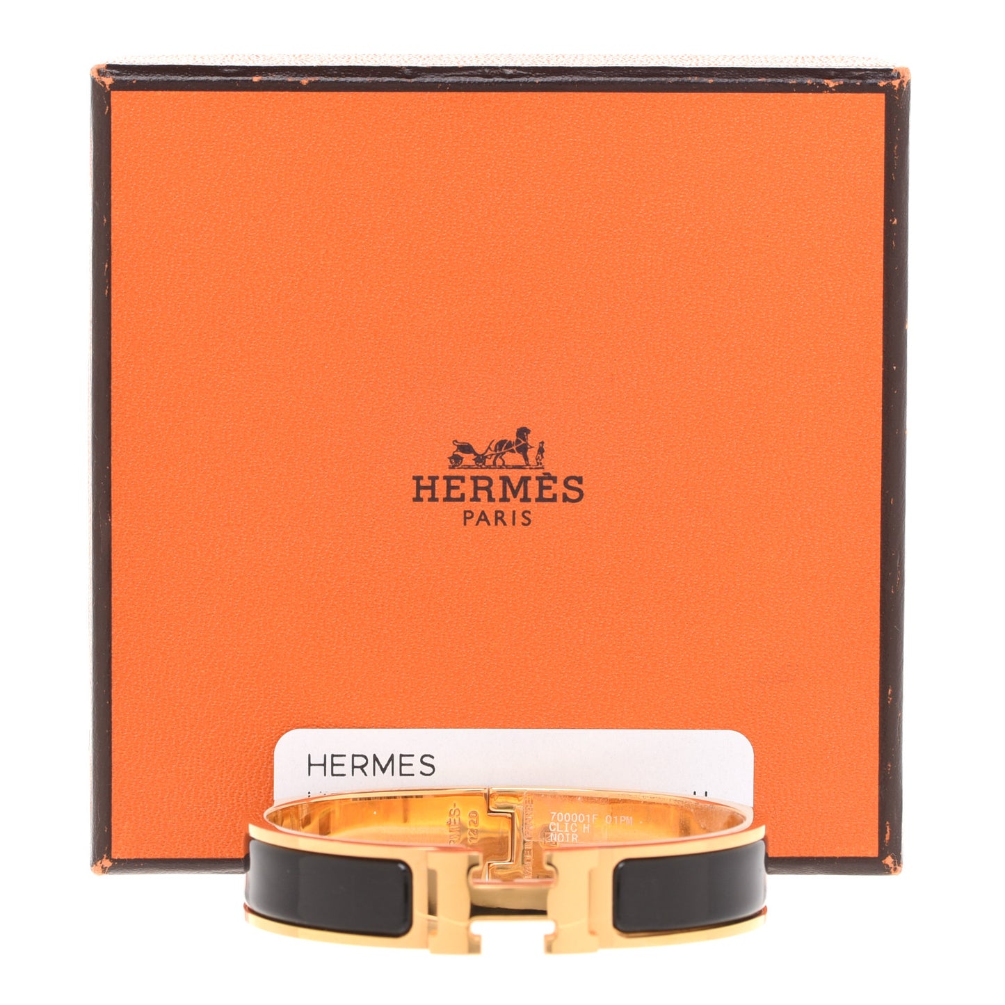 Enamel Narrow Clic Clac H Bracelet PM Black