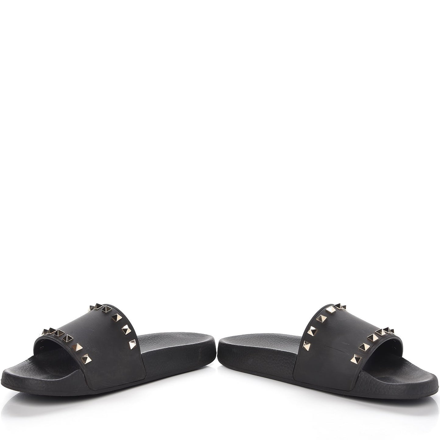 Rubber Rockstud Slide Sandals 39 Black