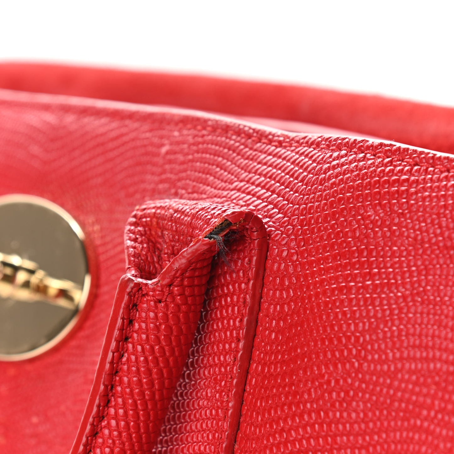 Lizard Embossed Calfskin Bayswater Red