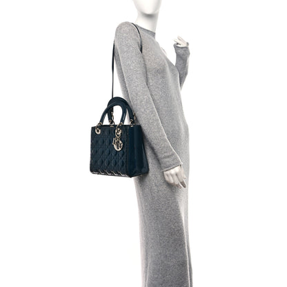 Christian Dior Patent Cannage Medium Lady Dior Navy Blue 2 of 12