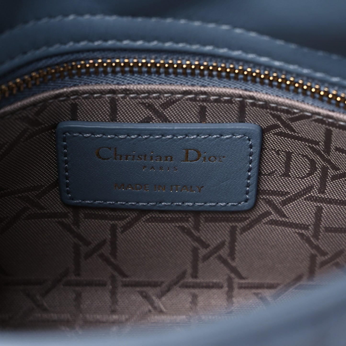 Lambskin Cannage Mini Lady Dior Cloud Blue