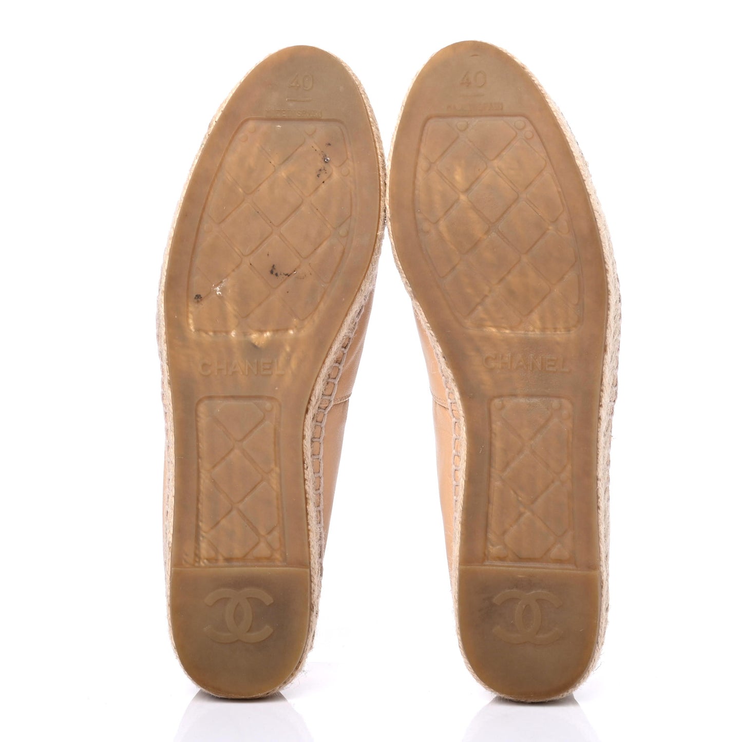 Lambskin CC Espadrilles 40 Beige Black