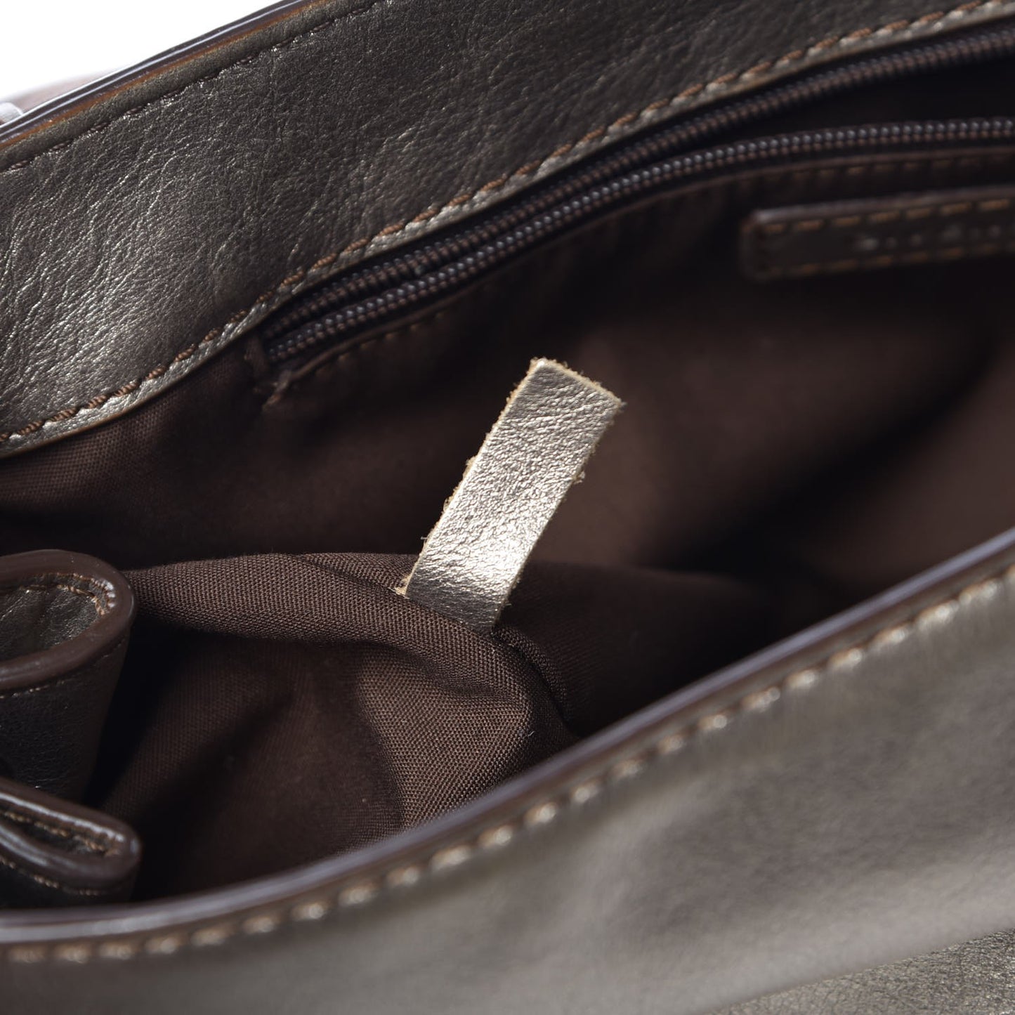 Metallic Lambskin Logo Embossed Flap Bag Gold