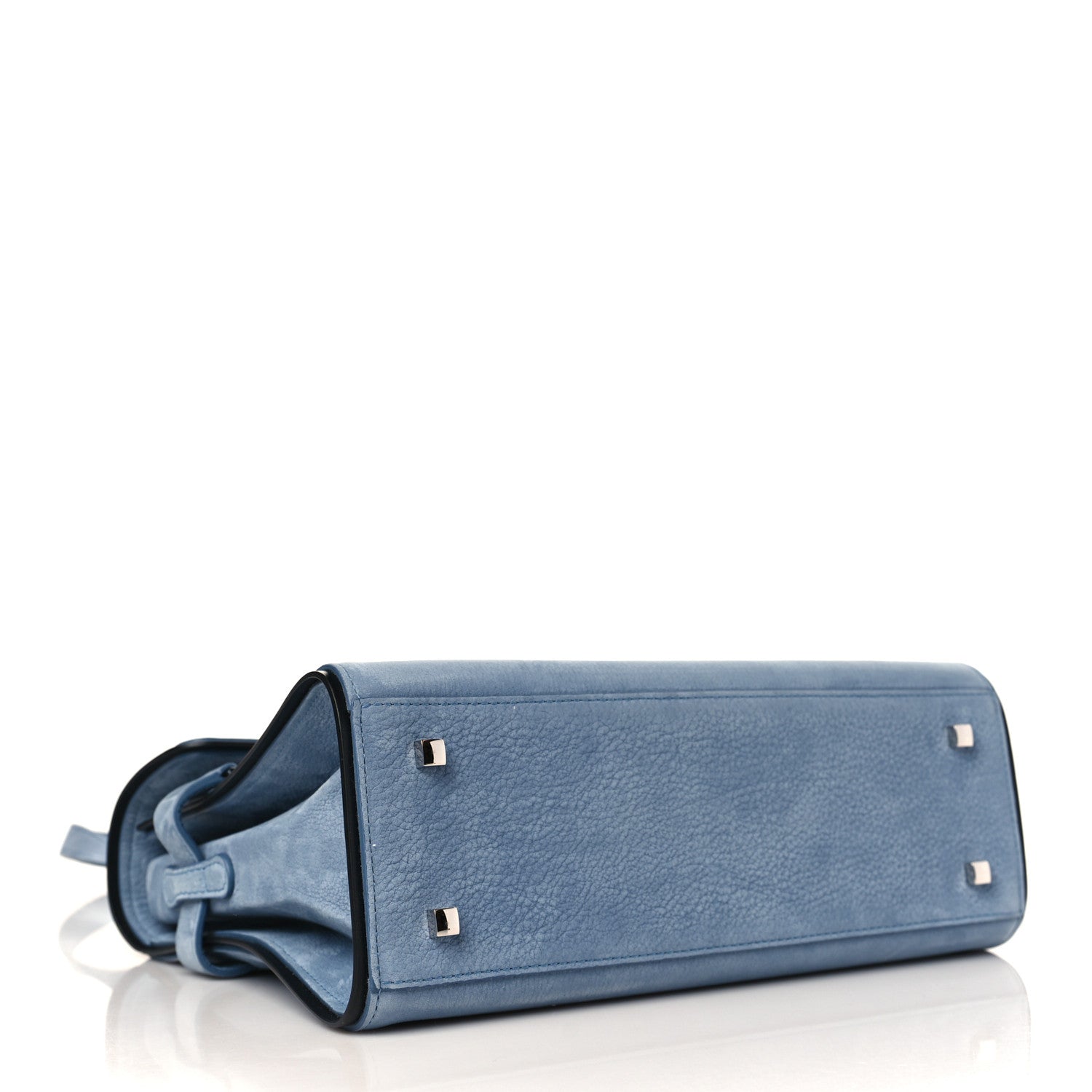 Delvaux Nubuck Santiag MM Tempete Satchel Denim 4 of 8