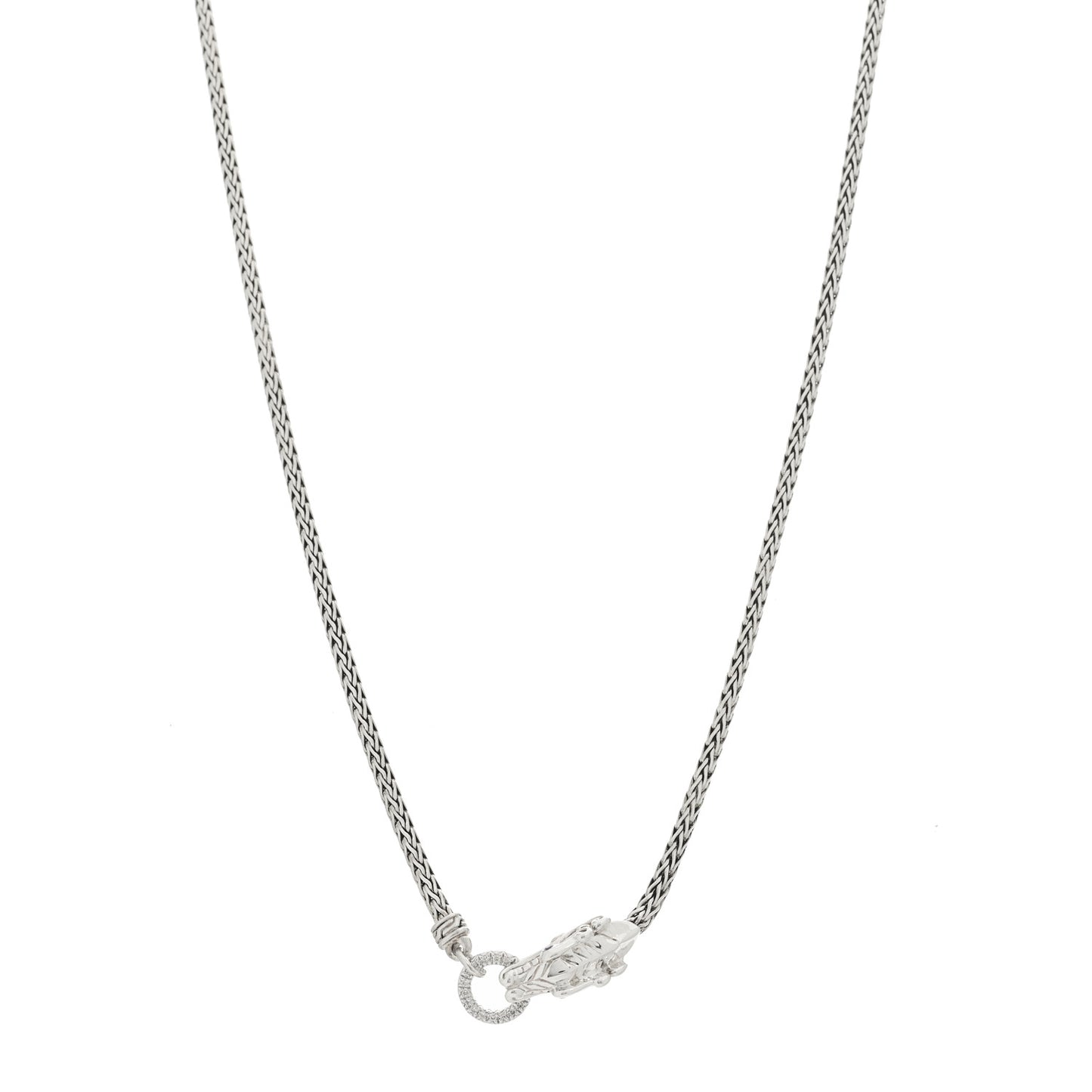 Sterling Silver Diamond Legends Naga Necklace