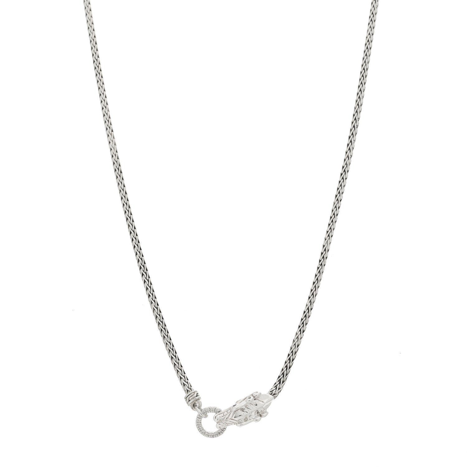 John Hardy Sterling Silver Diamond Legends Naga Necklace 1 of 5