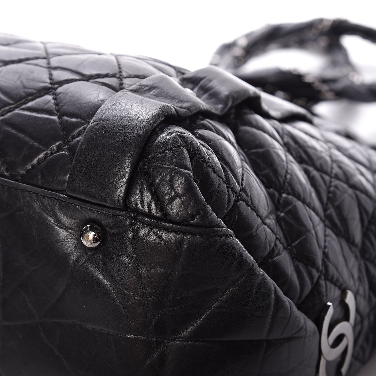 Chanel Aged Calfskin Vintage Ligne Lady Braid Tote Black 9 of 12