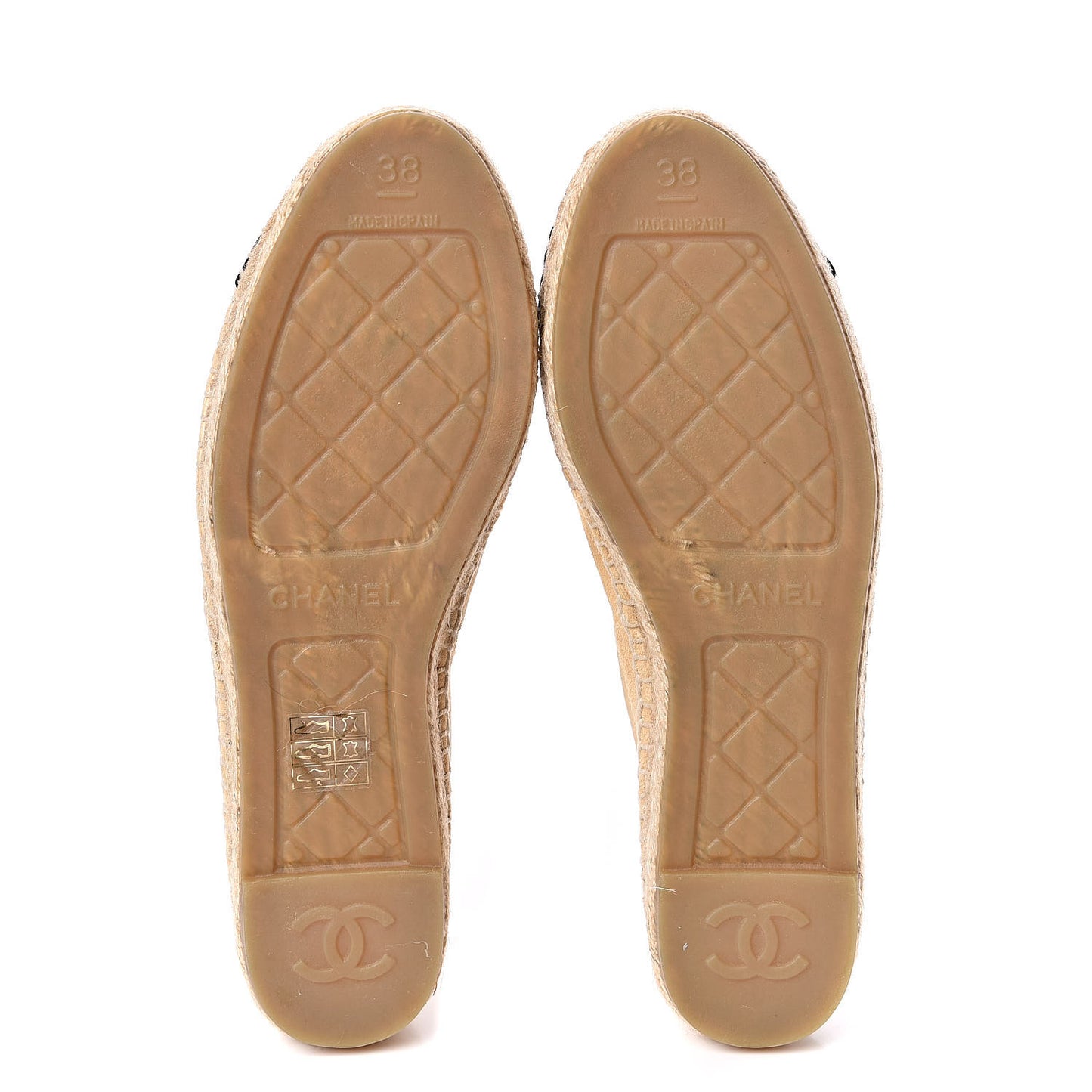 Suede Pearl CC Espadrilles 38 Beige Black