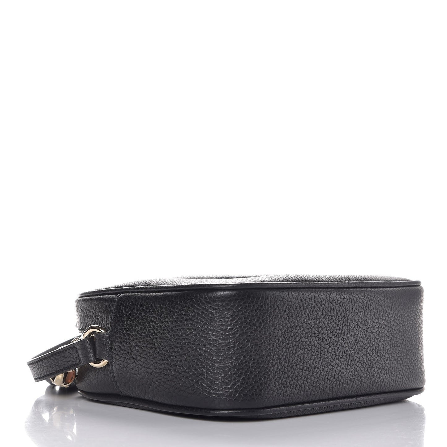 Pebbled Calfskin Small Soho Disco Bag Black