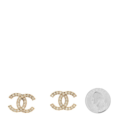 Chanel Crystal CC Earrings Gold 2 of 4
