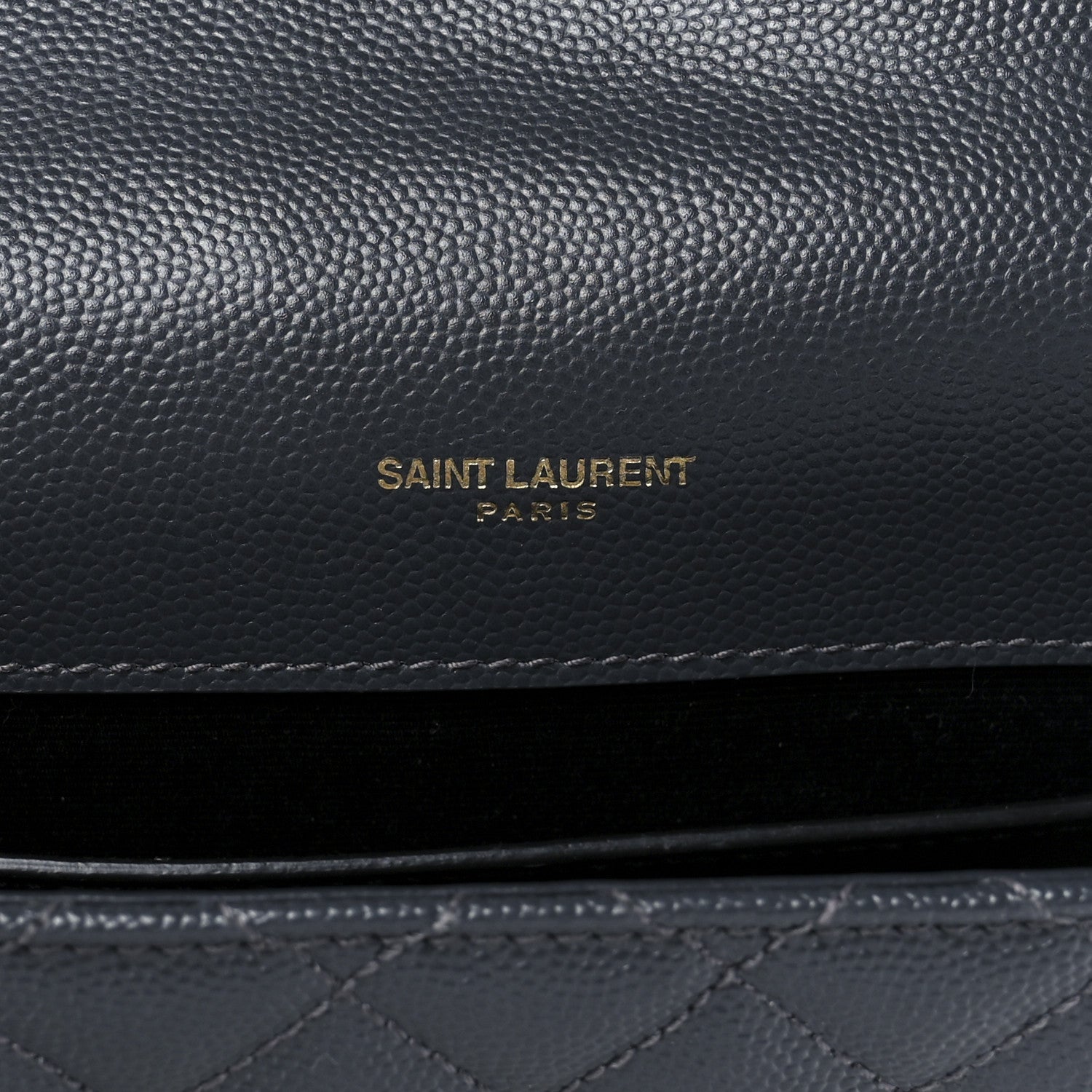 Saint Laurent Grain De Poudre Textured Mixed Matelasse Triquilt Medium Monogram Satchel Deep Marine 5 of 12