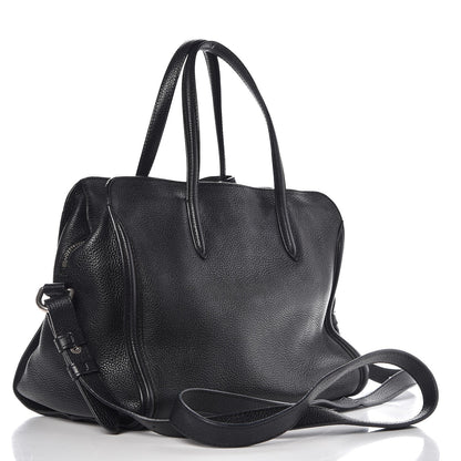 Alexander McQueen Pebbled Calfskin Small Skull Padlock Zip Around Tote Black 4 of 15