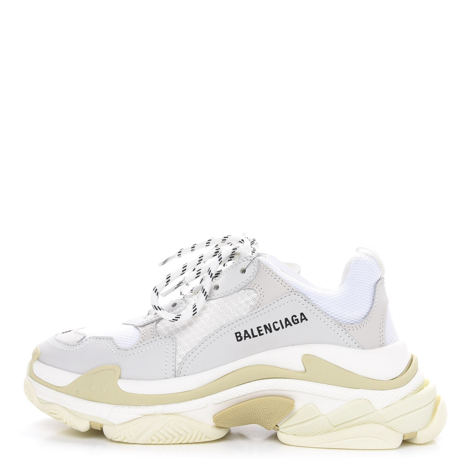 Balenciaga Fabric Mesh Womens Triple S Sneakers 39 White 1 of 8
