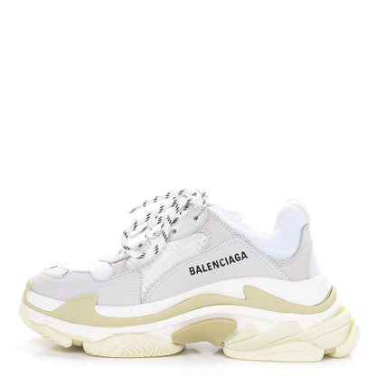 Balenciaga Fabric Mesh Womens Triple S Sneakers 39 White 1 of 8