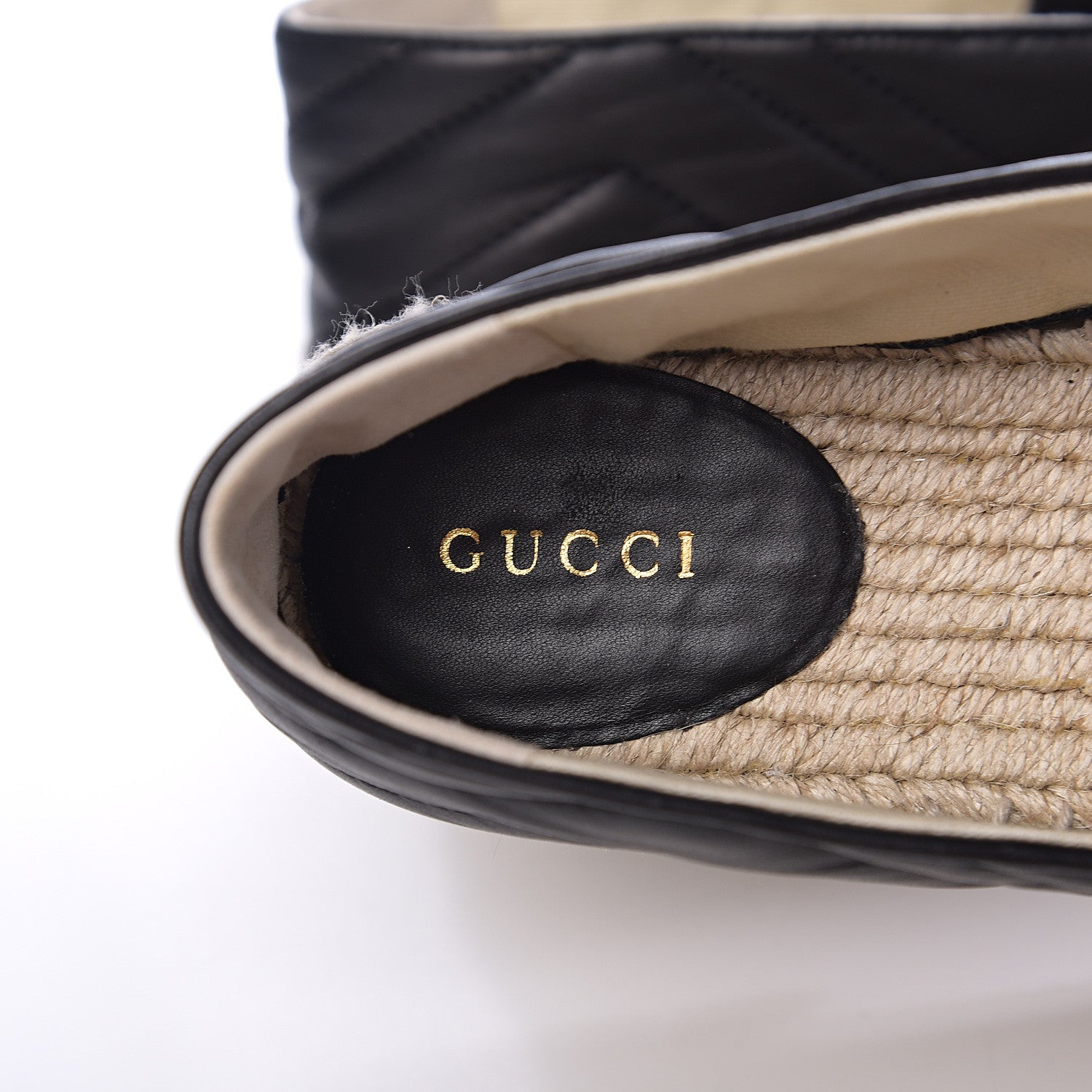 Gucci Nappa Matelasse GG Marmont Platform Espadrilles 39 Black 7 of 8