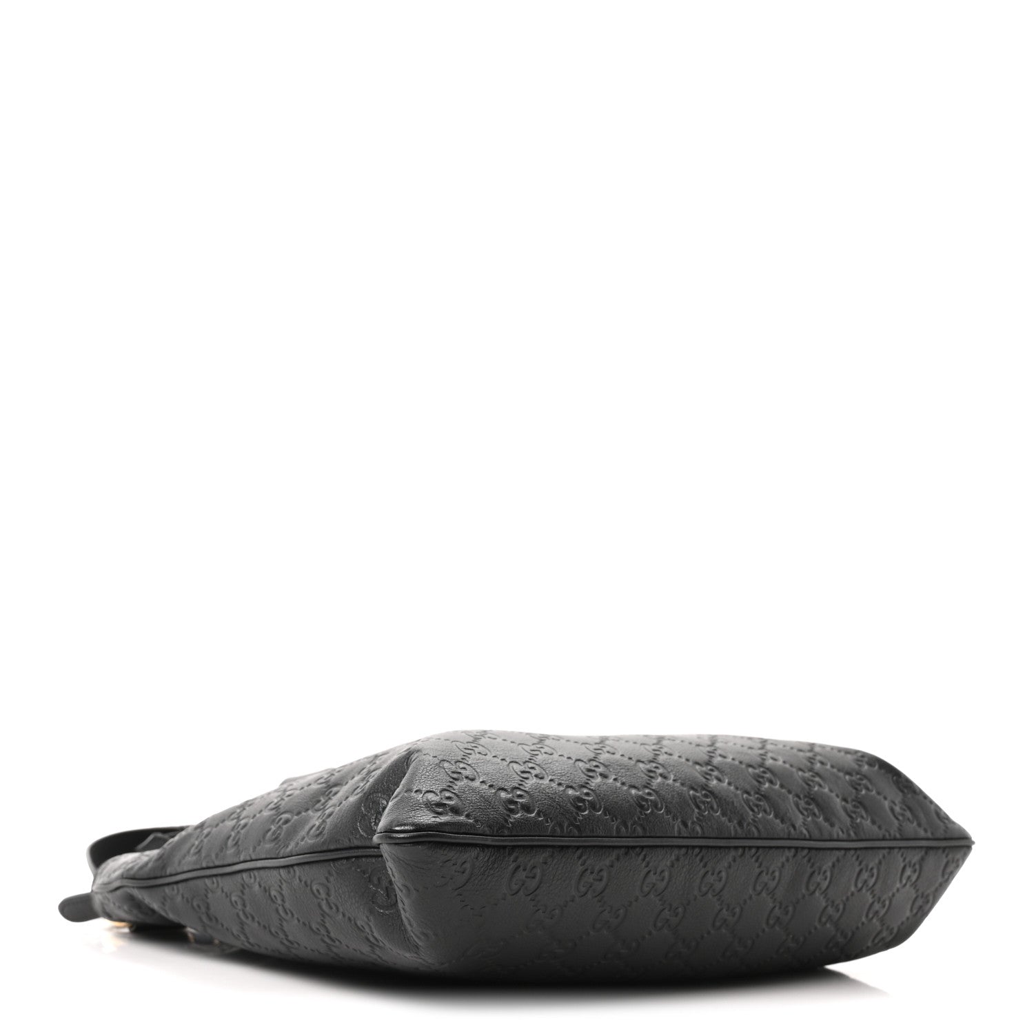 Gucci Guccissima Medium Flat Messenger Bag Black 4 of 10