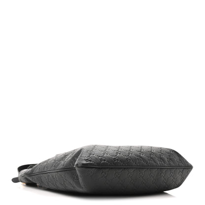 Gucci Guccissima Medium Flat Messenger Bag Black 4 of 10