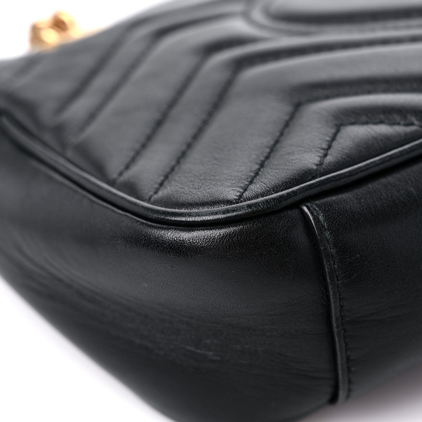 Calfskin Matelasse Mini GG Marmont Shoulder Bag Black