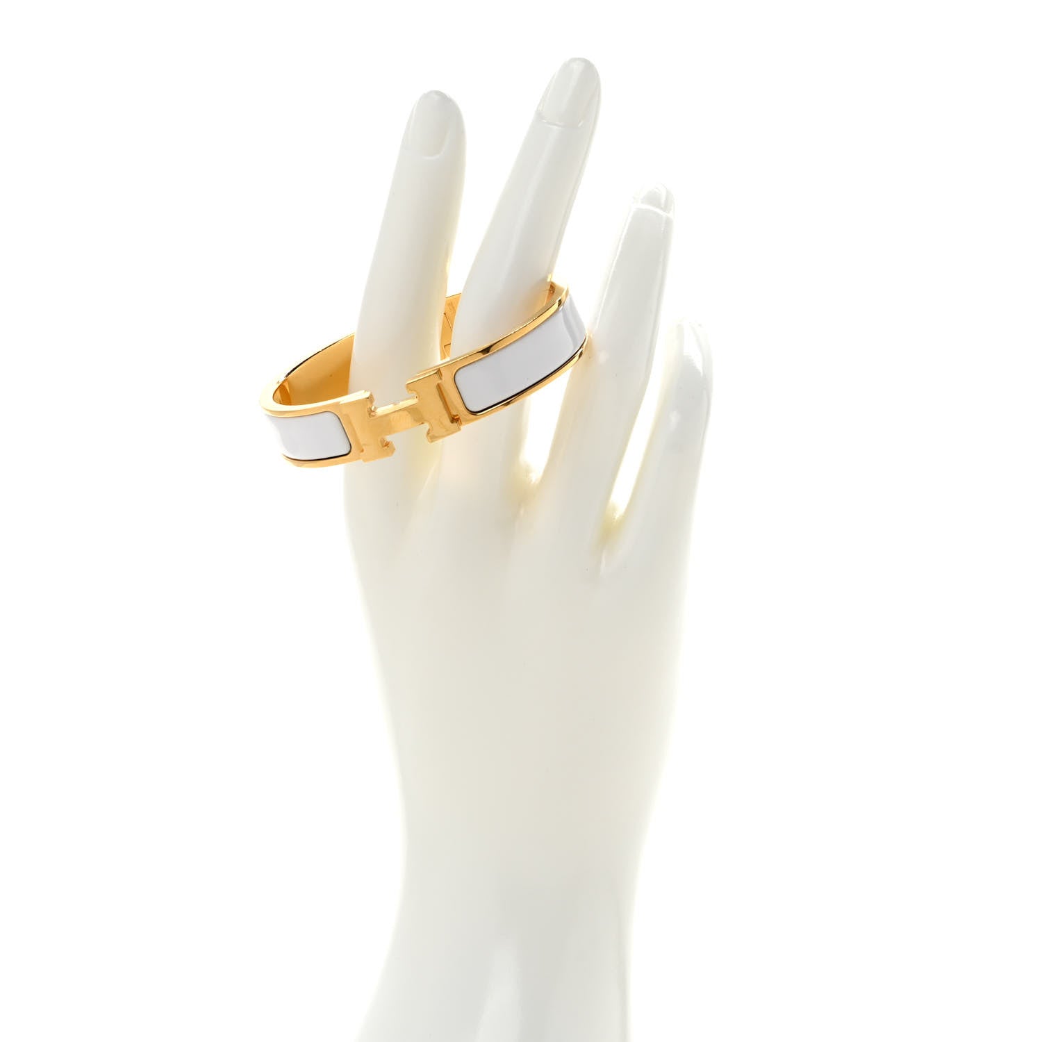 Hermes Enamel Narrow Clic Clac H Bracelet PM White 2 of 6