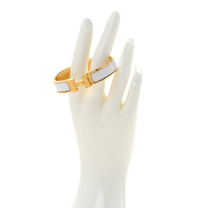 Hermes Enamel Narrow Clic Clac H Bracelet PM White 2 of 6