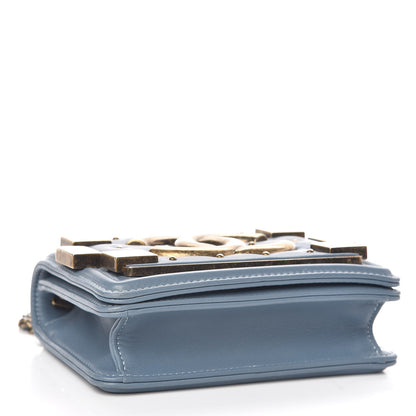 Chanel Lambskin Quilted Studded Boy Brick Flap Light Blue 4 of 11