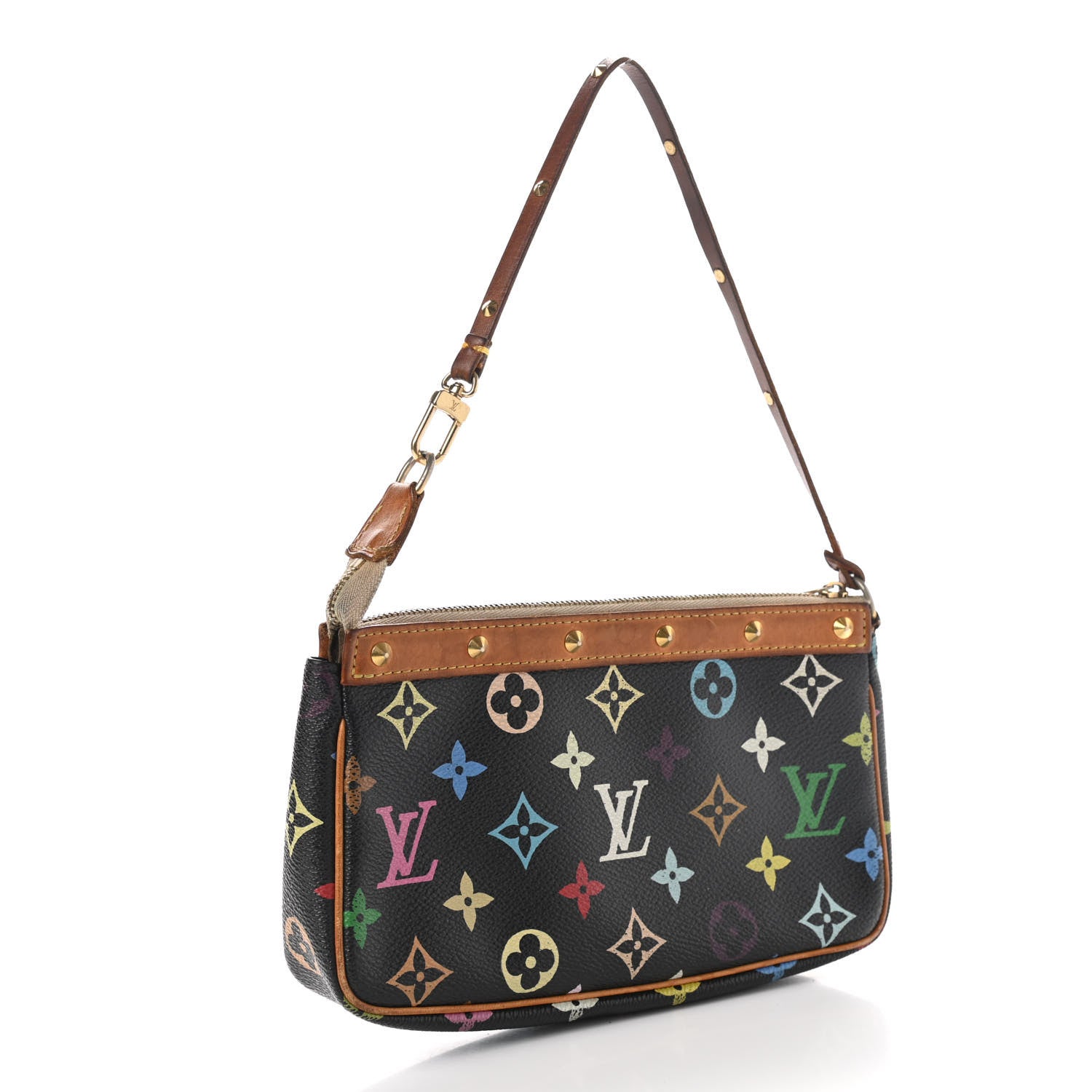 Louis Vuitton Monogram Multicolor Pochette Accessories Black 3 of 18