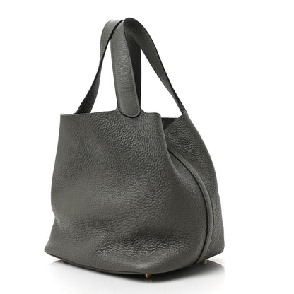 Hermes Taurillon Clemence Picotin Lock 22 MM Gris Meyer 3 of 9