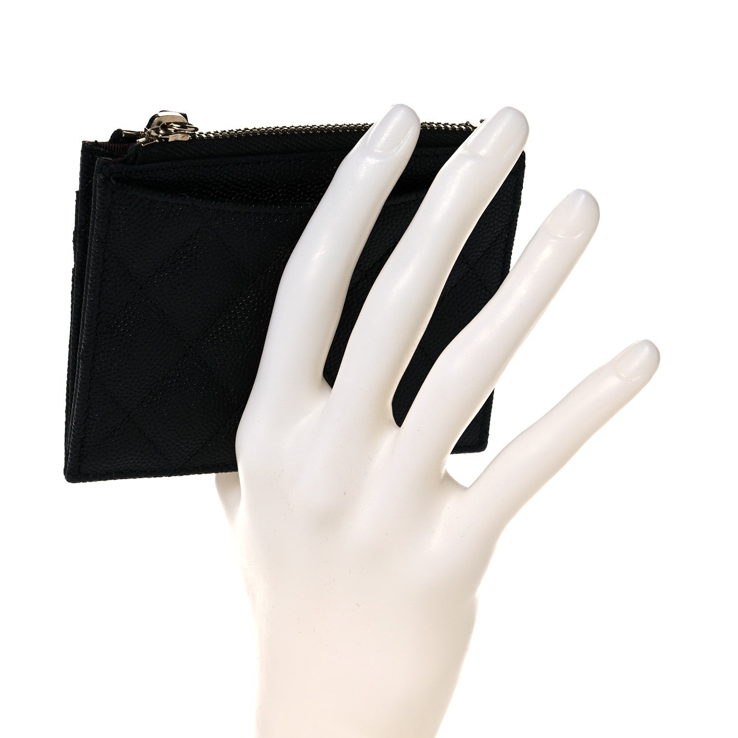 Chanel Caviar Quilted CC Zip Card Holder Black 2 of 7