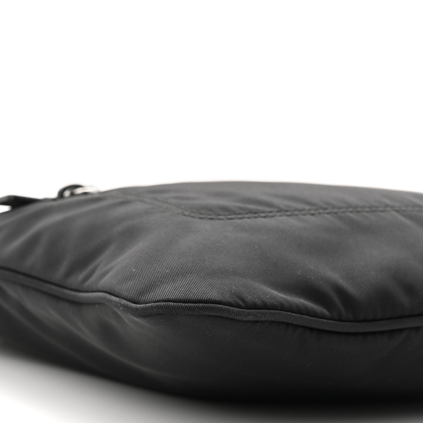 Tessuto Nylon Saffiano Flat Messenger Bag  Black