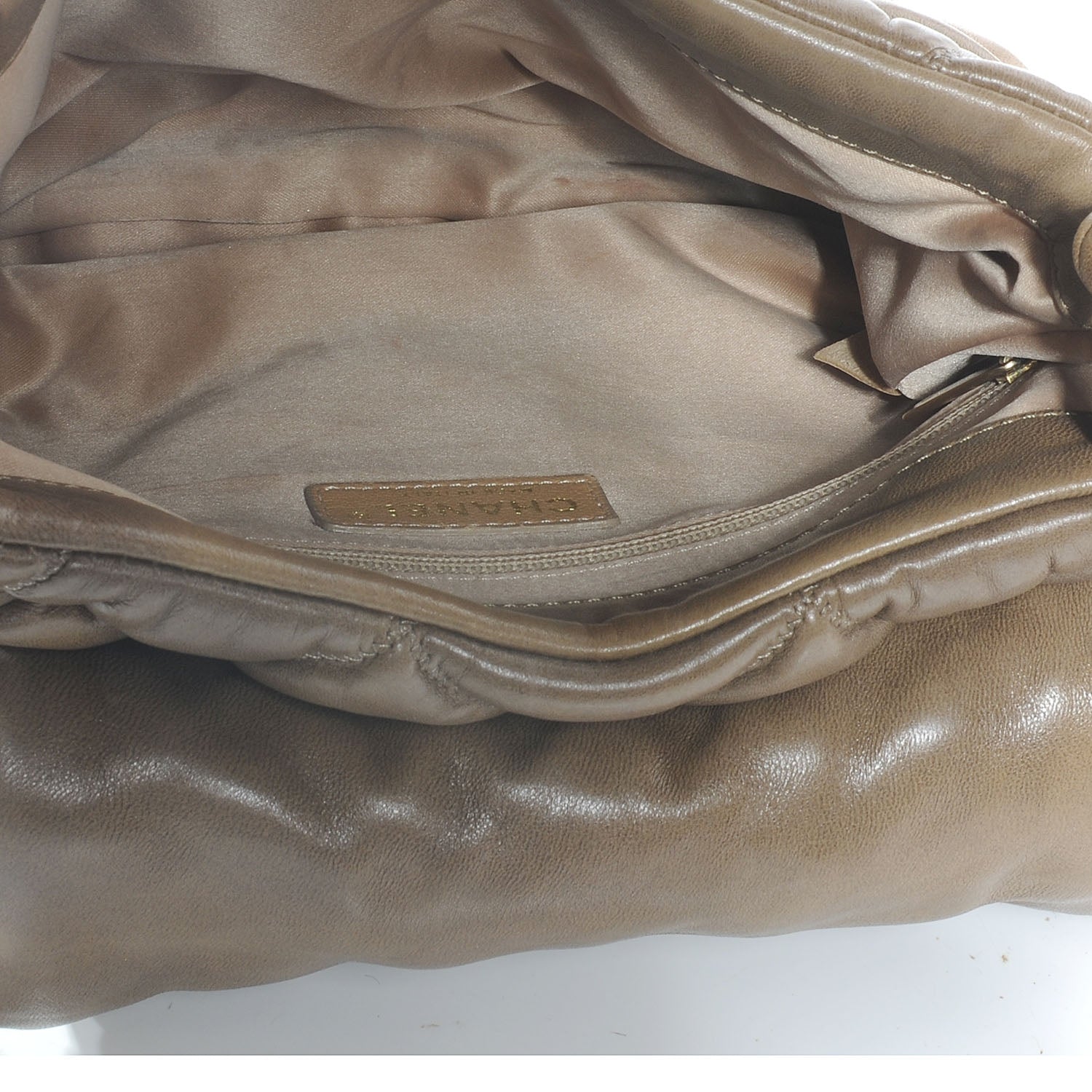 Chanel Lambskin Bubble Quilt Flap Bag Dark Beige 6 of 8