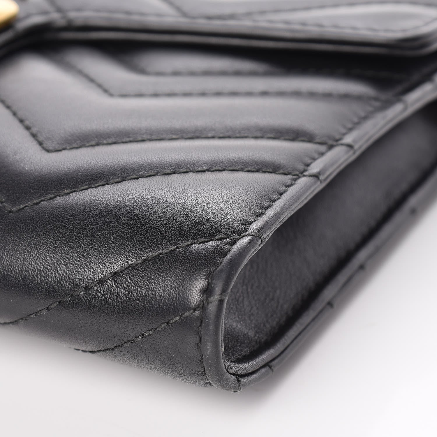 Gucci Calfskin Matelasse Mini GG Marmont Chain Wallet Black 13 of 13