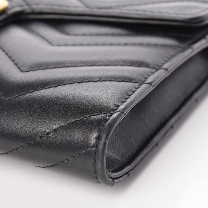 Gucci Calfskin Matelasse Mini GG Marmont Chain Wallet Black 13 of 13