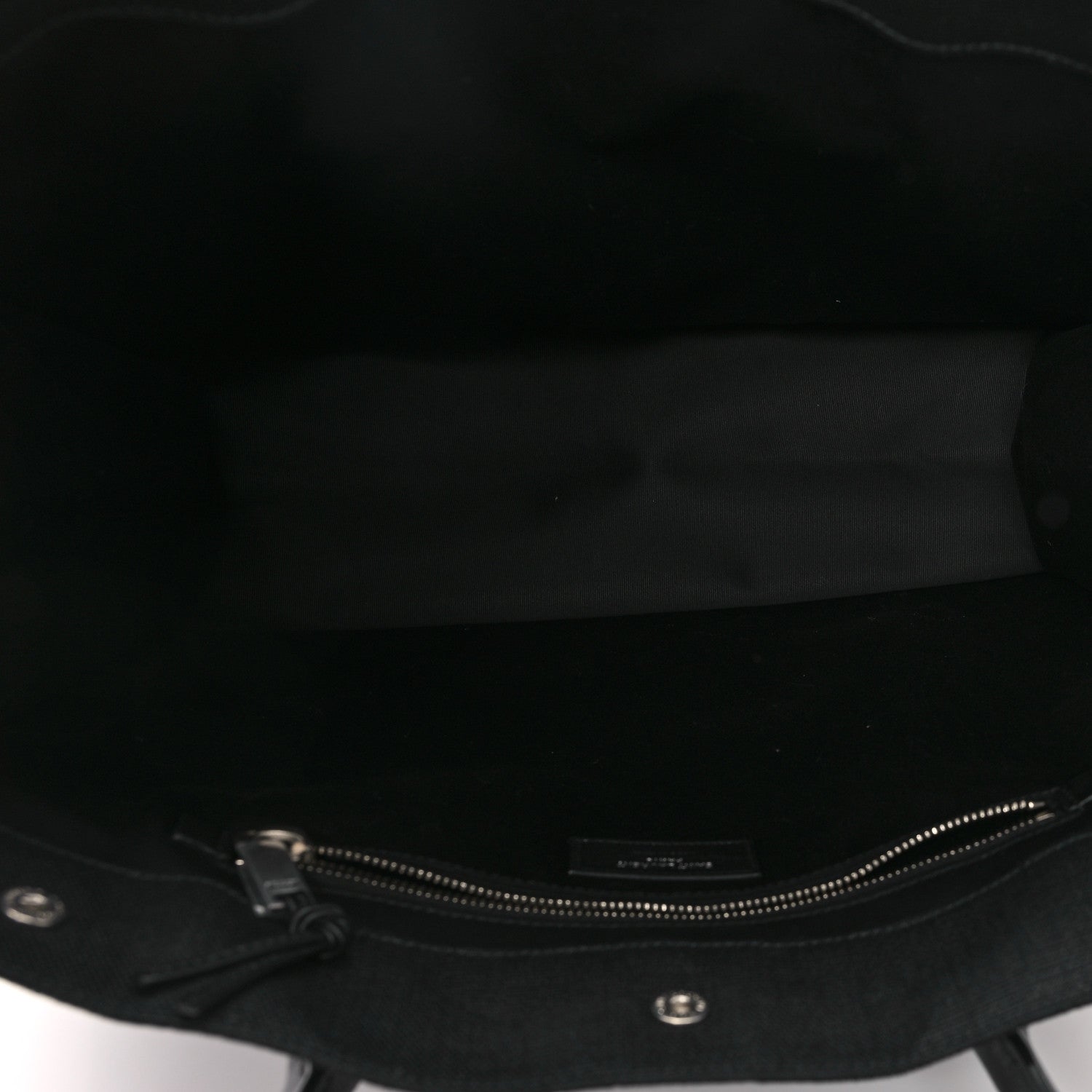 Saint Laurent Raffia Linen Calfskin Rive Gauche Tote Black 5 of 10