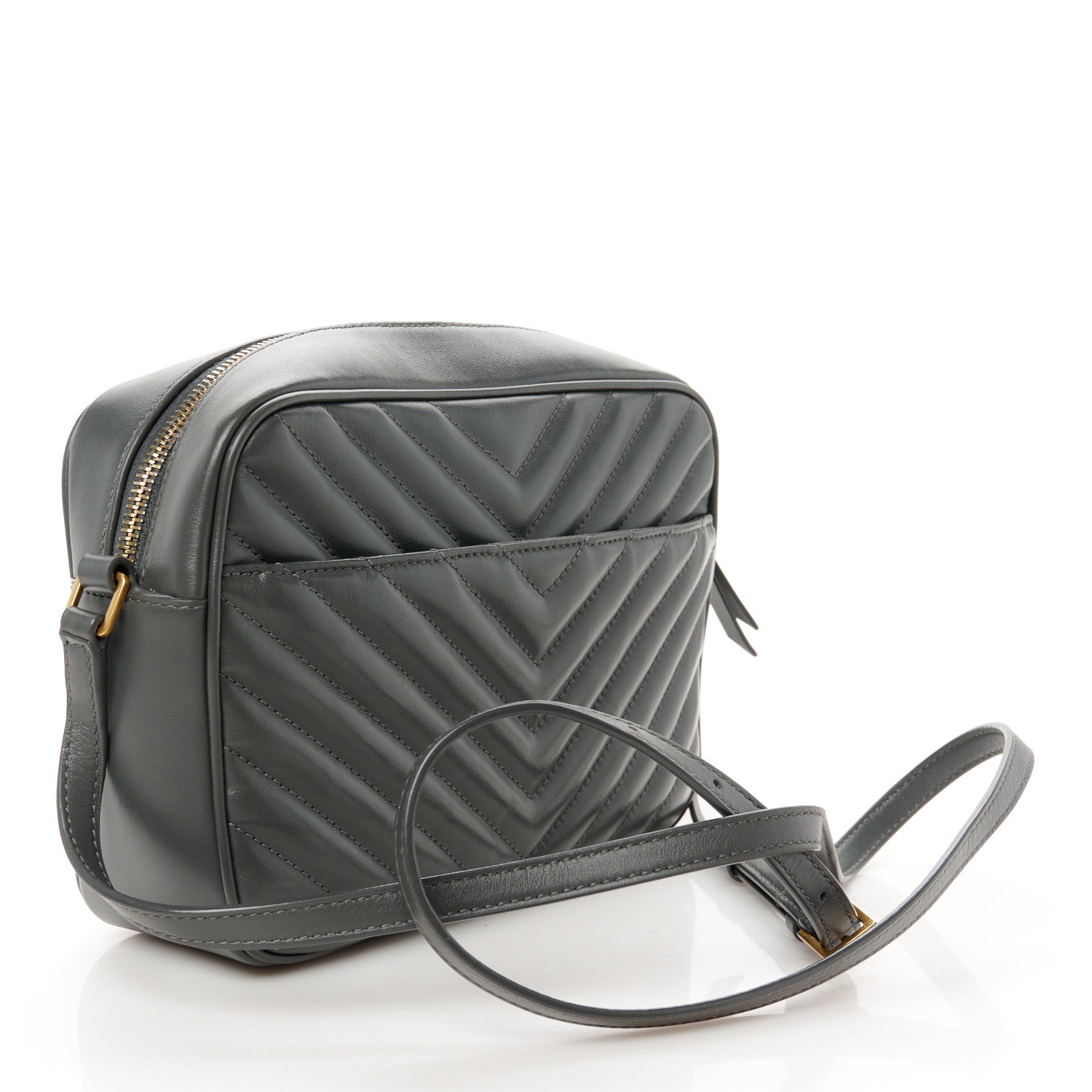Saint Laurent Calfskin Matelasse Monogram Lou Camera Bag Dark Smog 3 of 10