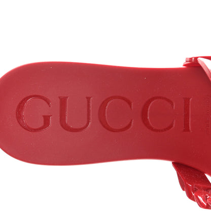 Gucci Rubber Womens Slide Sandals 36 Hibiscus Red 8 of 9