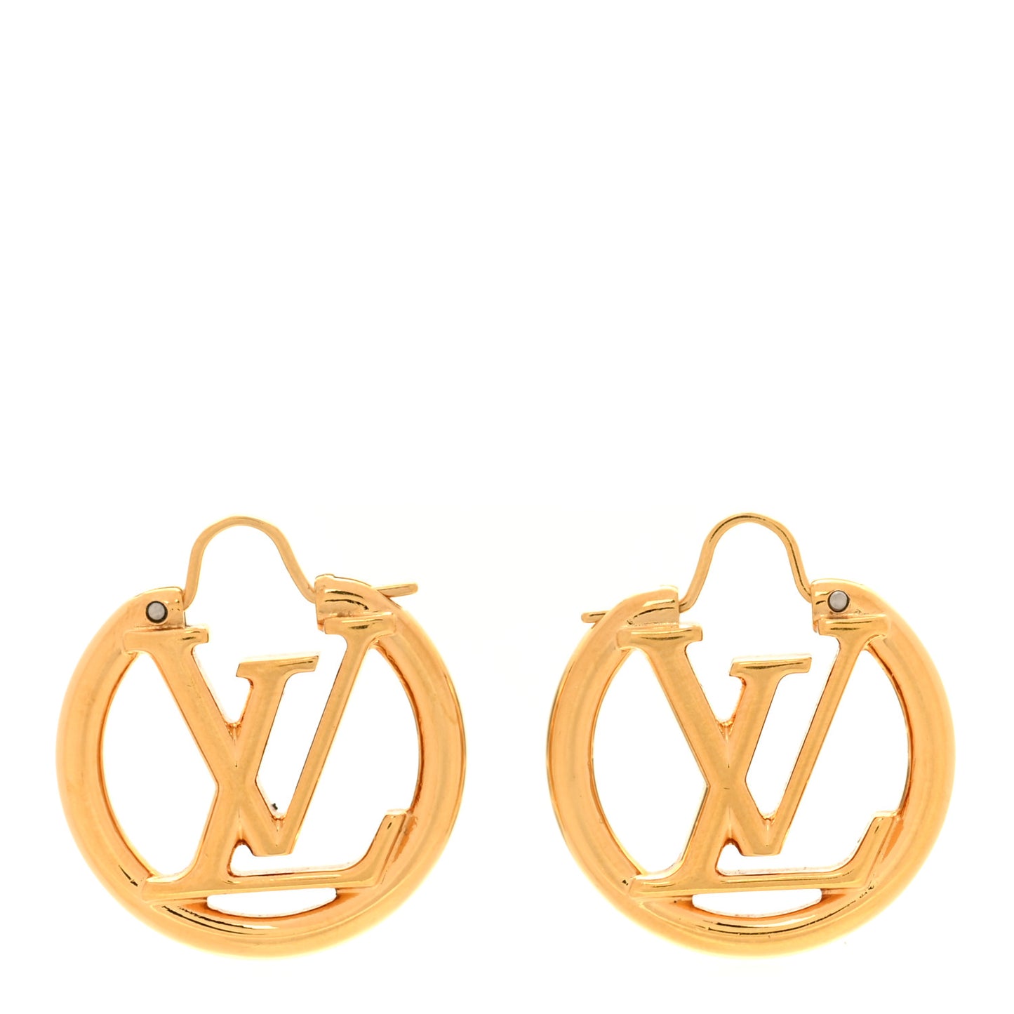Metal Small Louise Hoop Earrings Gold