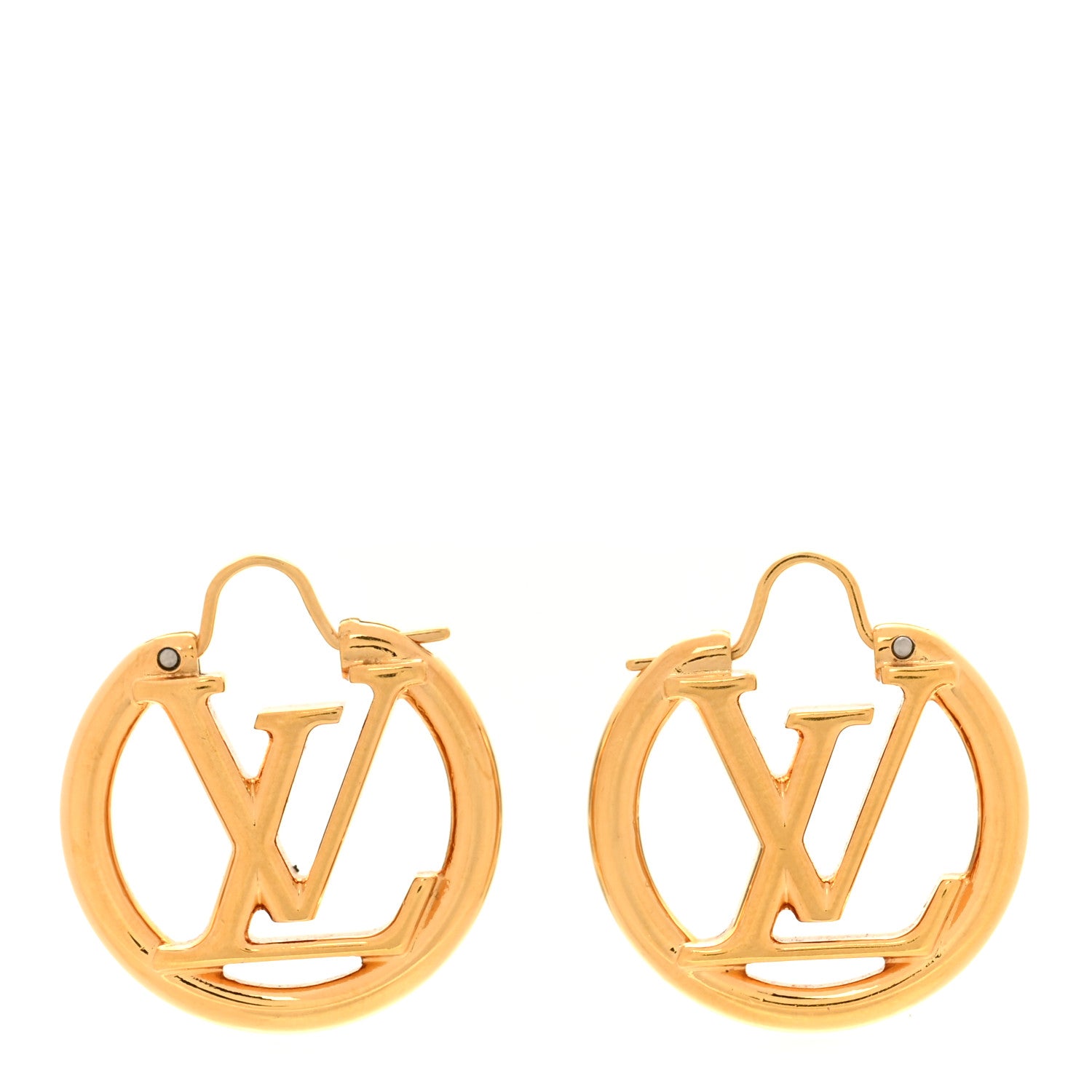 Louis Vuitton Metal Small Louise Hoop Earrings Gold 1 of 4