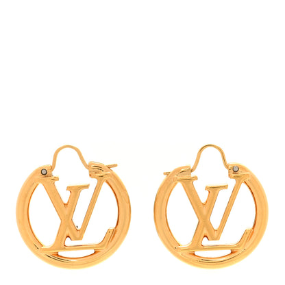 Louis Vuitton Metal Small Louise Hoop Earrings Gold 1 of 4