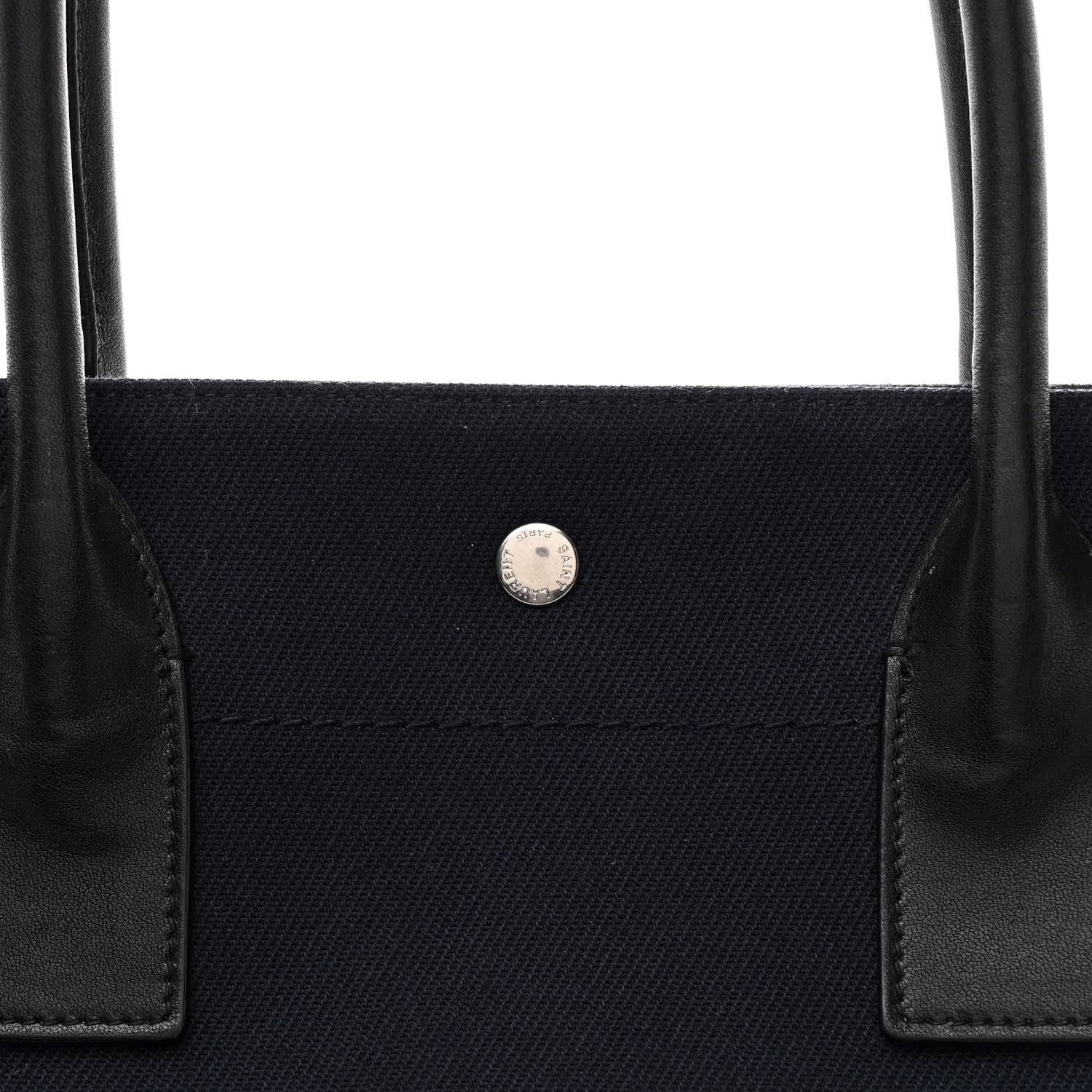 Saint Laurent Linen Calfskin Rive Gauche Tote Navy 7 of 9