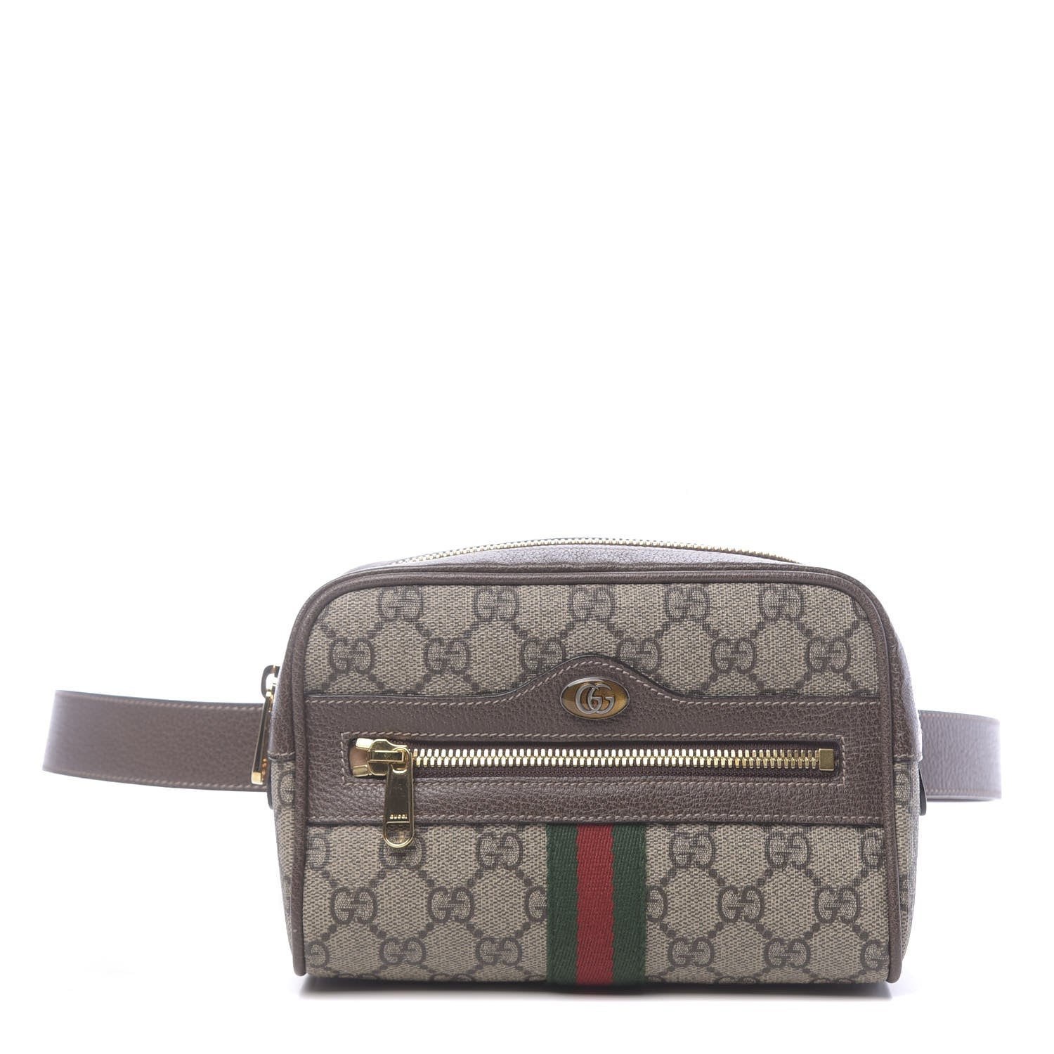 Gucci GG Supreme Monogram Web Small Ophidia Belt Bag 85 34 Dark Brown 1 of 11