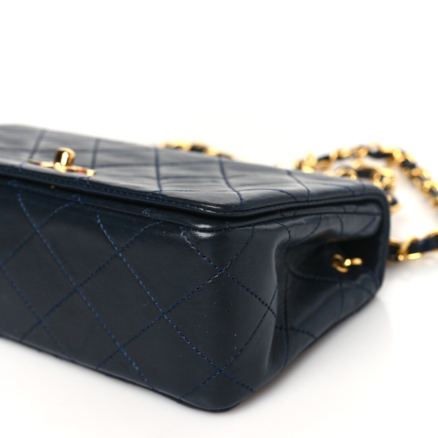 Lambskin Quilted Small Single Flap Bag Black
