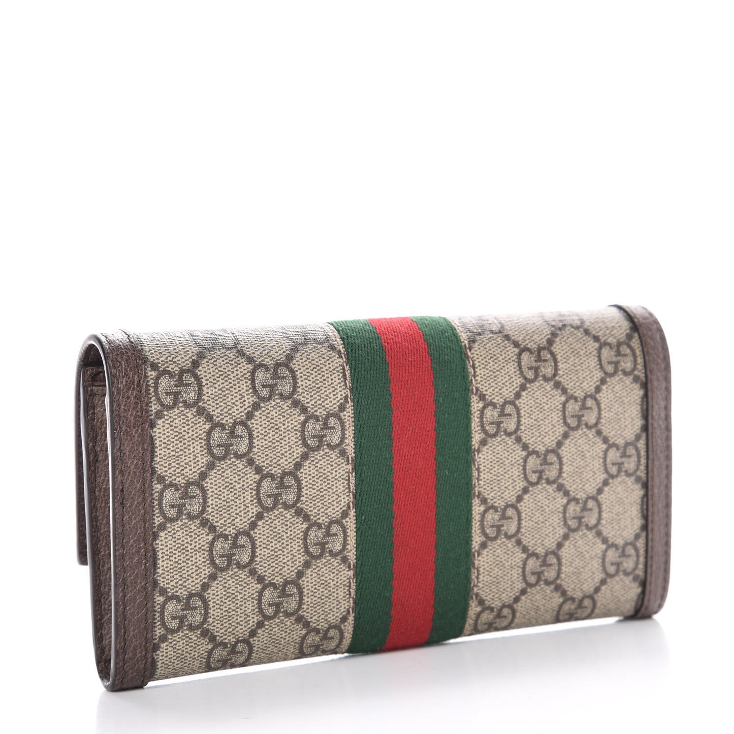 GG Supreme Monogram Web Ophidia Continental Wallet Brown
