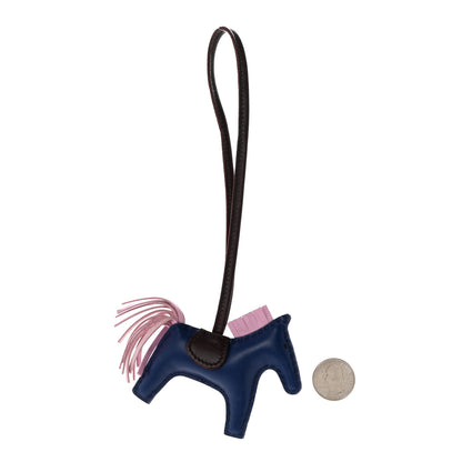 Hermes Milo Lambskin Grigri Rodeo Horse Bag Charm PM Rouge Sellier Mauve Sylvestre Bleu Saphir 2 of 4