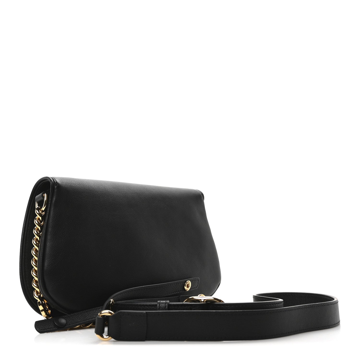 Gucci Roxy Calfskin Blondie Chain Shoulder Flap Bag Black 3 of 10