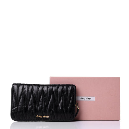 Miu Miu Nappa Matelasse Lux Zip Around Wallet Black 8 of 8