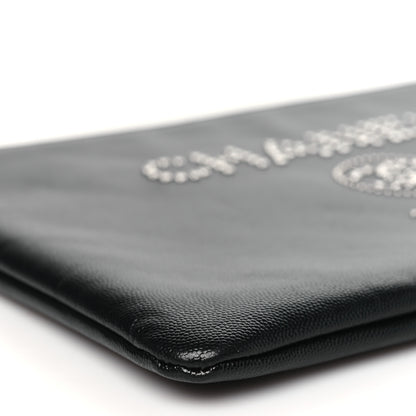 Chanel Caviar Studded Medium Deauville Pouch Black 9 of 11