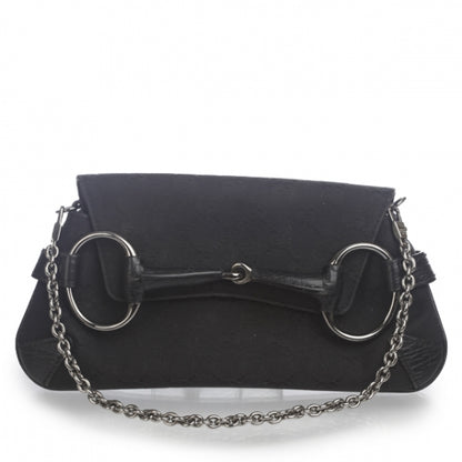 Gucci Monogram Horsebit Clutch Black 1 of 11