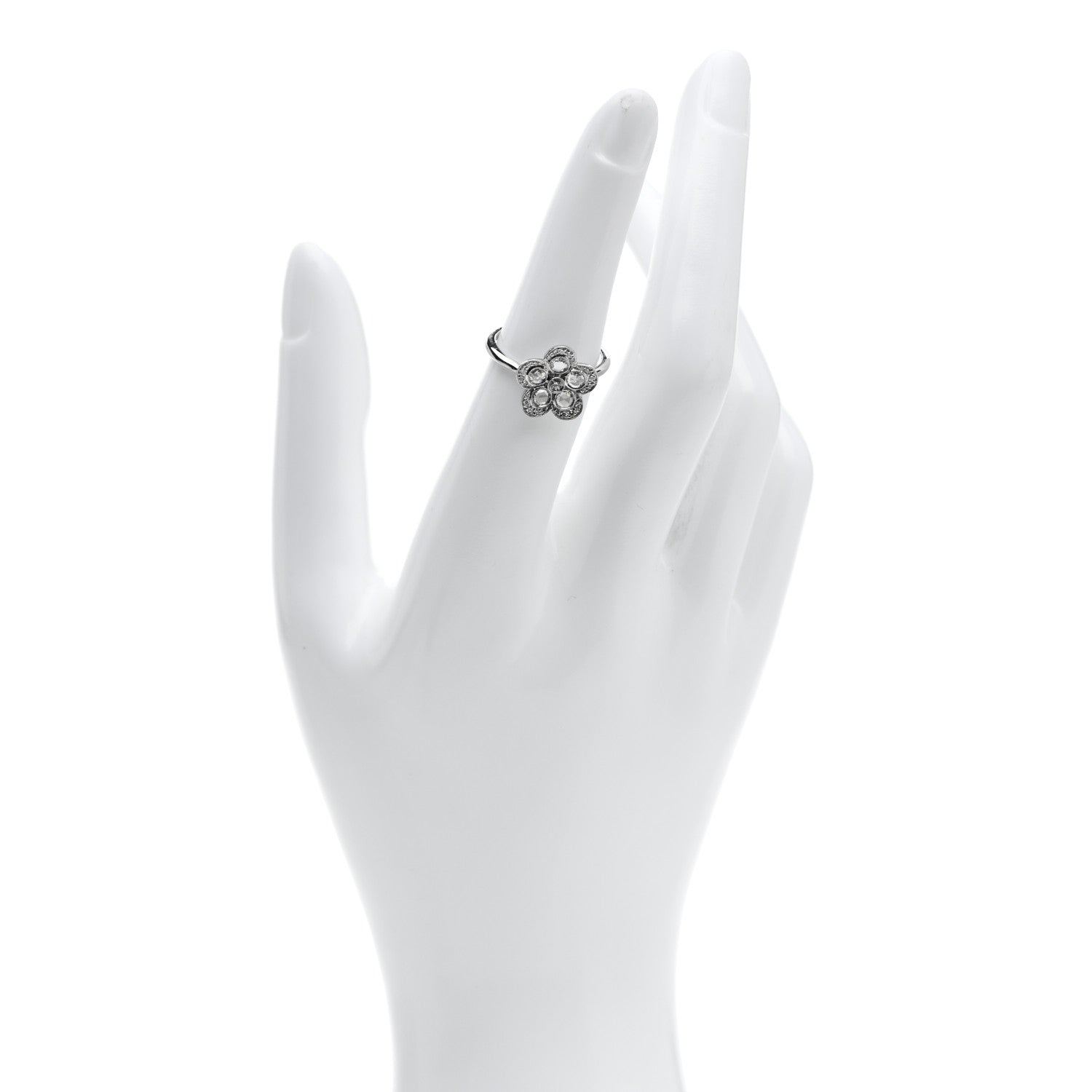 Tiffany Platinum Diamond Enchant Flower Ring 52 6 2 of 5