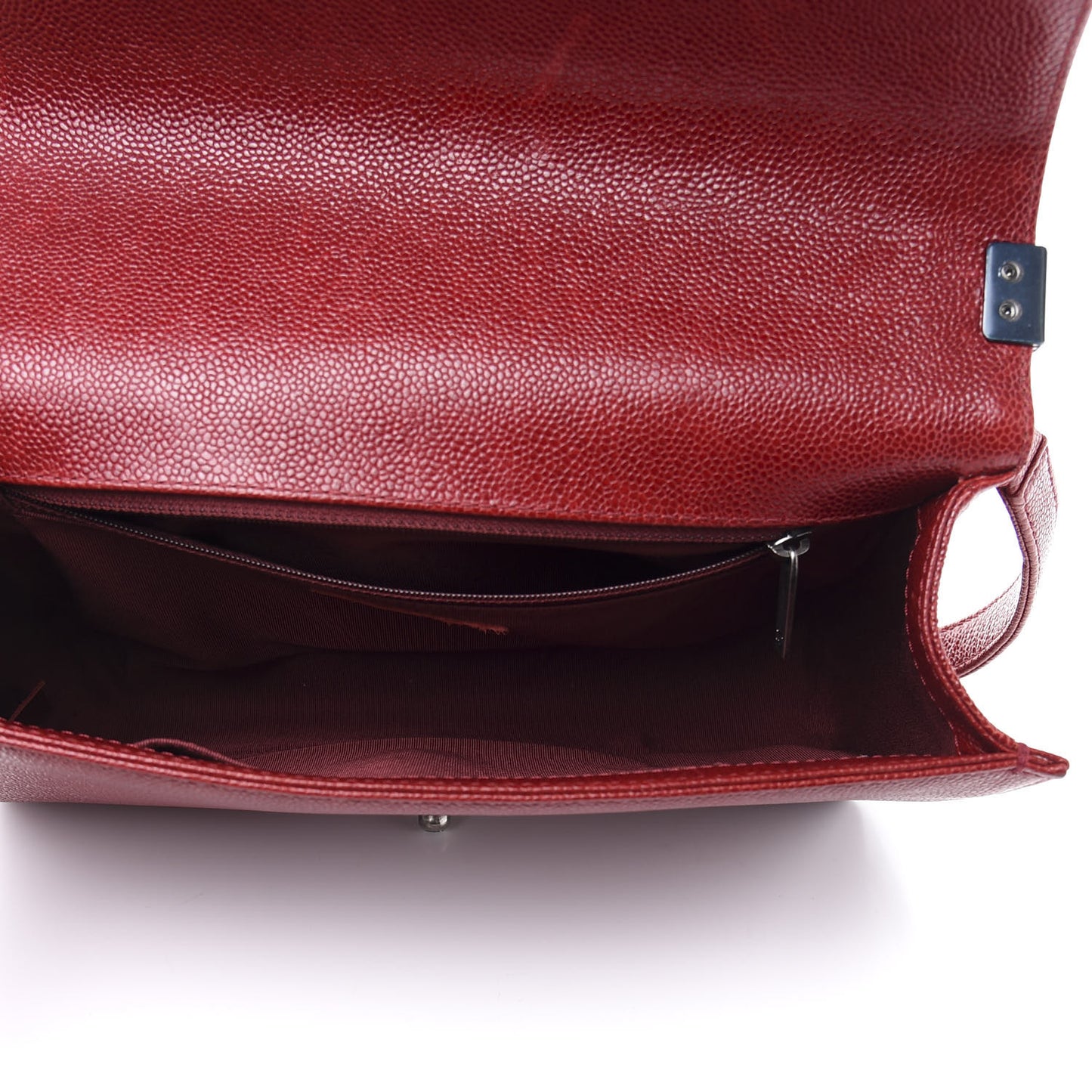 Caviar Quilted New Medium Boy Flap Dark Red